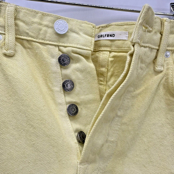 GRLFRND Mica Crop Straight Jeans Size 26 Raw Hem Pink Crush Dip Dyed Preppy Boho - Picture 11 of 11